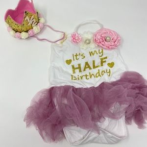 Half birthday onesie